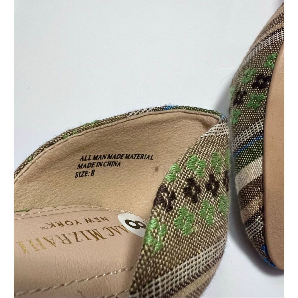 Isaac Mizrahi NY Flowers & Stripes Green / Tan Flats 8 - Picture 7 of 7